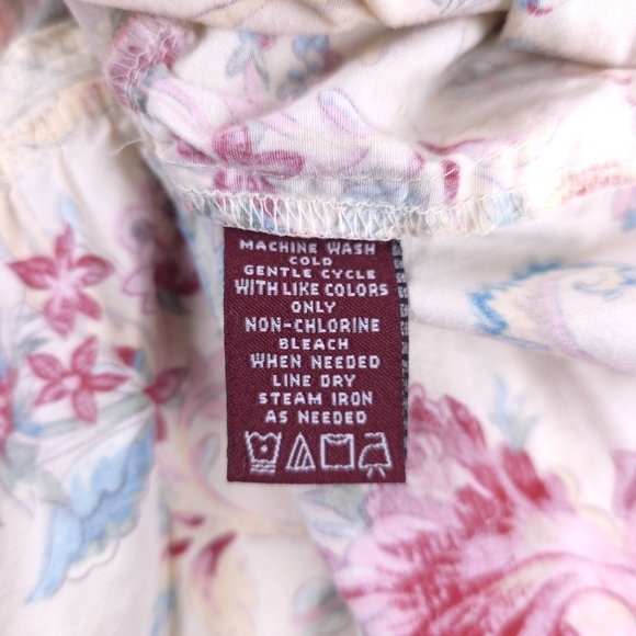 Jones Wear Boho Floral Cream Pink Multicolor Skirt Sz 14 - Picture 5 of 8